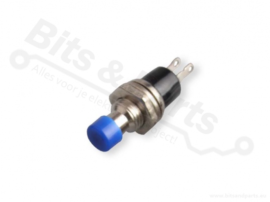 Push button contact mini round blue NC